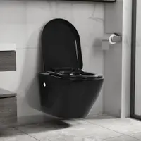 Gossi vas wc suspendat fara rama, negru, ceramica