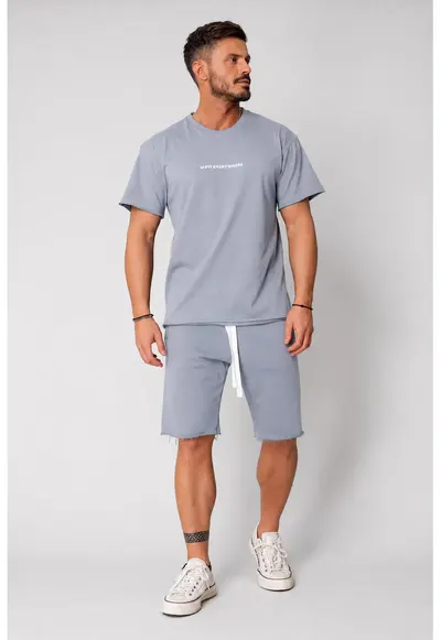 Set Axis tricou si pantalon scurt Storm Grey 21732 - Gri
