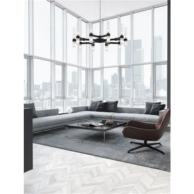 Lampa suspendata CENTURY Mat Negru Metal Clear & Frost Sticla LED G9 12x5 Wat 230V IP20 Fara bec