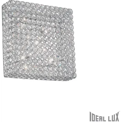 Plafoniera cu cristale taiate inserate in inele metalice 6x40W