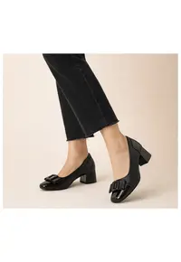 Pantofi eleganti - dama - M480010A negru - piele naturala - toc