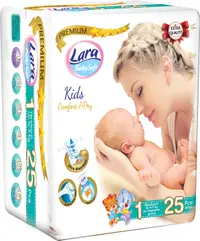 Scutece pentru bebeluși Lara Premium - Newborn, 2-5 kg, 25 de buc