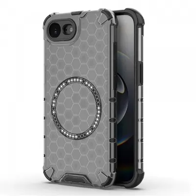Husa MagSafe pentru Apple iPhone 17e / 16e, Techsuit, HoneyComb Shield, Neagra