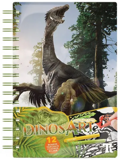 Carte de colorat cu catifea DinosArt - Dinozauri