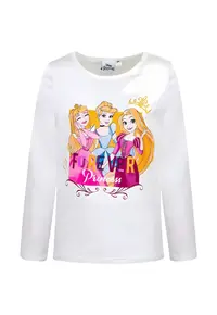 Bluza fete - Princess Disney - Bumbac - Ecru -