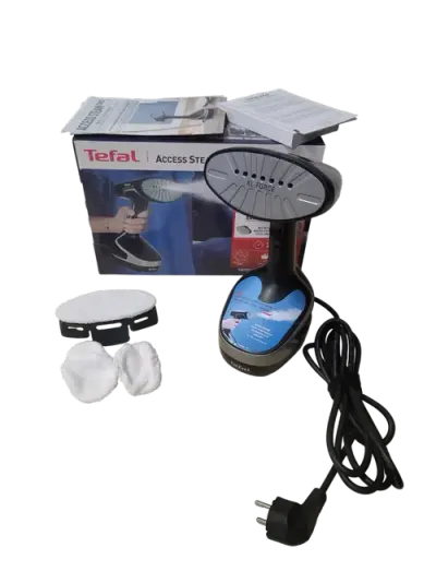 Aparat de calcat cu abur pliabil Tefal Acces Steam Force DT8230E1, 2000W, 30g/min, Rezervor 200ml, Oprire automata, Cablu alimentare 2.6m, Negru/Gri