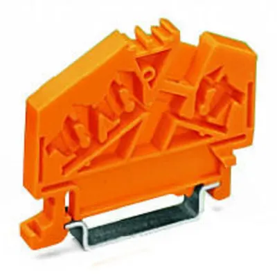 Spacer of same profile; suitable for 3- and 4-conductor terminal blocks of angled type; orange