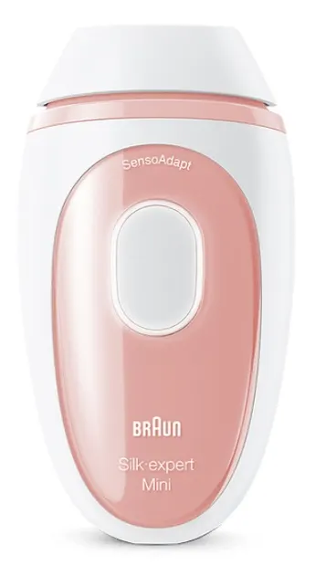 Fotoepilator Braun - Mini PL 1000, 3 viteze, 300.000 impulsuri, alb/roz