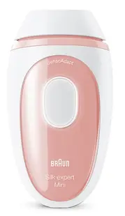 Fotoepilator Braun - Mini PL 1000, 3 viteze, 300.000 impulsuri, alb/roz