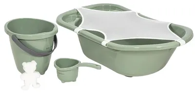 Set pentru baie bebe BabyJem - 5 piese , Soft Green