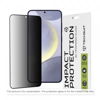 Folie de protectie Ecran Privacy Techsuit pentru Realme C100 5G, Sticla Securizata, Full Glue, 111D