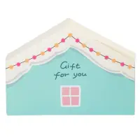 Cutie hârtie în formă de casă cu mesaj "Gift for you" - turcoaz (set 10 buc) 4x14x10cm - Default Title