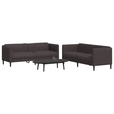 vidaXL Set canapele, 2 piese, maro închis, material textil