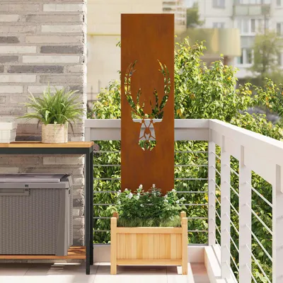 vidaXL Ecran de intimitate pentru grădină Ruginit 32 x 140 cm