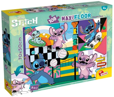 Puzzle cu două fețe Lisciani pentru colorat 108 piese- Lilo și Stitch