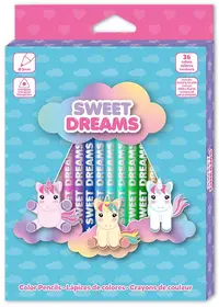 Creioane colorate triunghiulare Kids Licensing - Sweet Dreams, 36 buc