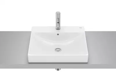 Lavoar Roca Ona A32768L000, montare in blat, 50 x 45 cm, FineCeramic, Alb