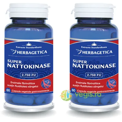 Pachet Super Nattokinase 2.750 FU 60cps+60cps