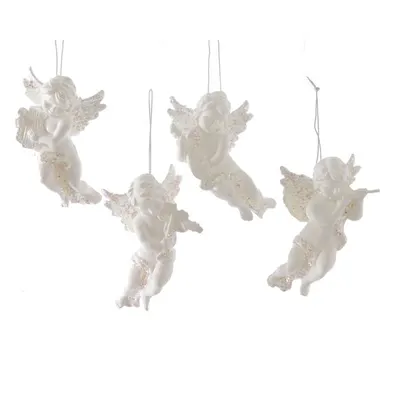 Figurina - Angel Plastic Matt Glitter - White - mai multe modele