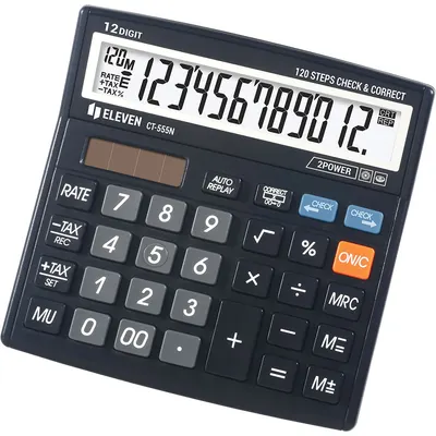 Calculator Eleven - CT-555N, de birou, 12 cifre, negru