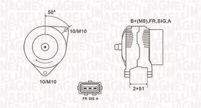 Alternator (14V, 120A) FORD C-MAX, FOCUS C-MAX, FOCUS II 1.8D intre 2004-2012