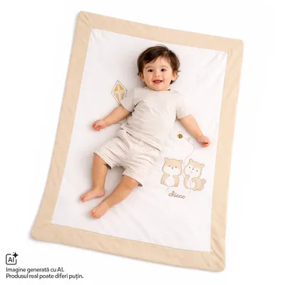 Paturica landou si husa Chicco, Alb cu model, 01609-70MFCI