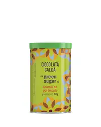 Ciocolata calda cu green sugar si aroma de portocale, 250g, Laboratoarele Remedia