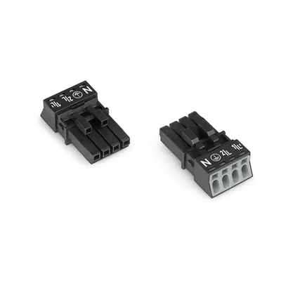 Socket; 4-pole; Cod. A; 1,50 mm²; black