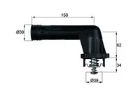 Termostat lichid racire (95 C, in carcasa) potrivit BMW 3 (E36), 5 (E34), Z3 (E36) 1.6-1.8CNG 09.93-08.00