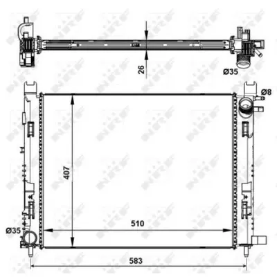 Radiator, racire motor NRF 58443