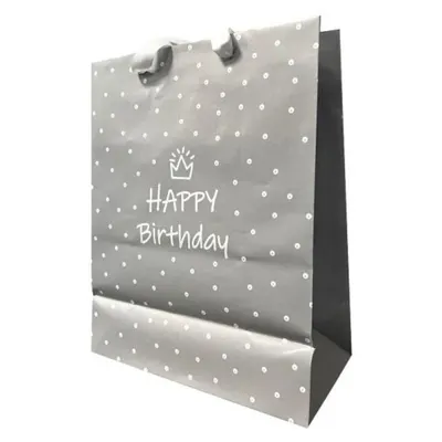 Pungi Cadou Standard Large Special Day, Gri, 26.5 x 33.5 x 13 cm