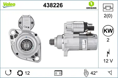 Electromotor (12v, 2kw) Potrivit Audi A1, A3, Q3, Tt; Seat Altea, Altea Xl, Ateca, Ibiza Iv, Ibiza Iv Sc, Leon, Leon Sc, Leon St; Skoda Octavia Ii, Octavia Iii, Superb Ii 1.0-2.0d 05.03