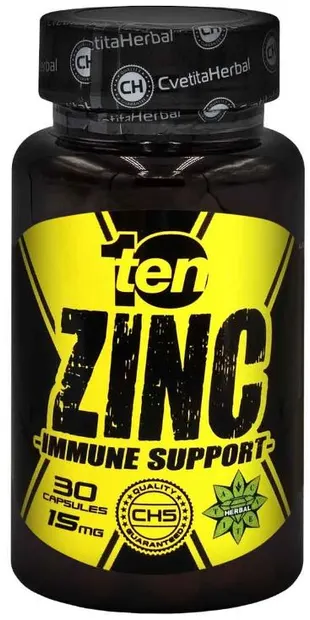 10/ten Zinc Immune Support, 15 mg, 30 capsule, Cvetita Herbal