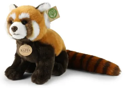 Jucărie de pluș Rappa Eco friends - Panda roșie, șezândă, 28 cm