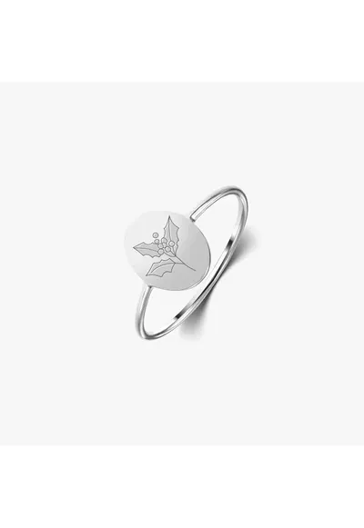 Inel din argint Birthflower - December Holly