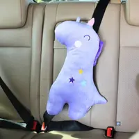 Pernă pentru centura de siguranță, model Unicorn mov, Ginza, 44x20 cm, microfibră + bumbac PP