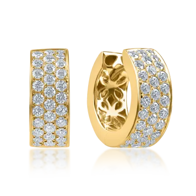 Cercei creole din aur galben cu diamante de 0.1ct