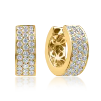 Cercei creole din aur galben cu diamante de 0.1ct