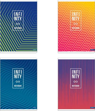 Caiet de notițe Lastva Infinity - A4, 52 de coli, linii largi, asortiment