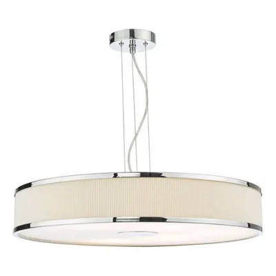 Lampa suspendata Alvaro 6 Light Single Pendant Polished Chrome Ivory