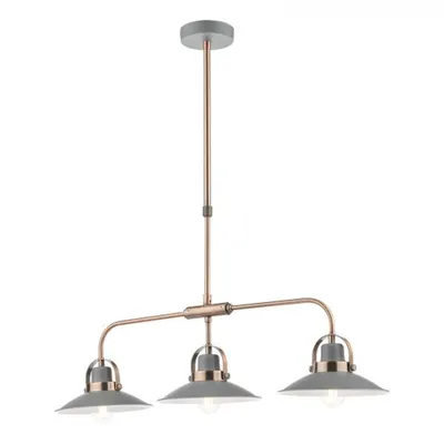 Lampa suspendata Liden 3 Light Bar Pendant Graphite Copper