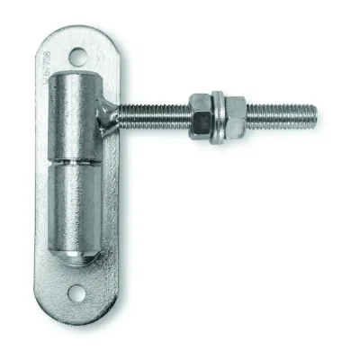 Balama pentru poarta cu surub reglabil, M12, lungime 115 mm, otel, argintiu