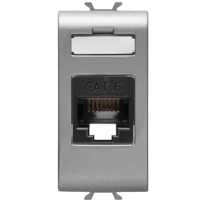 Priza de date RJ45 1 modul CAT.6 UTP Gewiss Chorus GW14423, titan