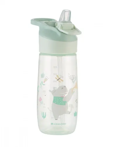 Cana cu duza din silicon KikkaBoo Music Fest Mint 450ml,mecanism de inchidere cu blocare,de la 12 luni,compatibila microunde