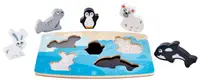 Puzzle din lemn Hape - Atinge si recunoaste, animale polare