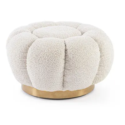 Taburet crem cu tapițerie din țesătură bouclé Florel – Bizzotto