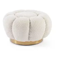 Taburet crem cu tapițerie din țesătură bouclé Florel – Bizzotto