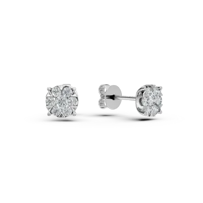 Cercei din aur alb cu diamante de 0.215ct