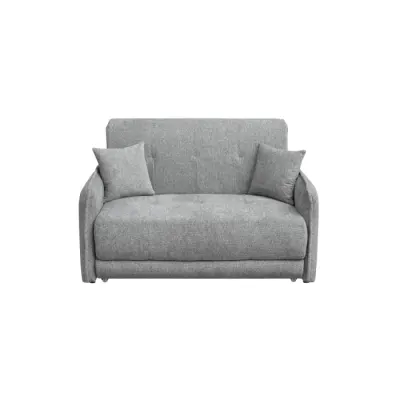 Canapea extensibila PARMA, 2 locuri, cu arcuri si lada depozitare, gri deschis, 145x110x90 cm
