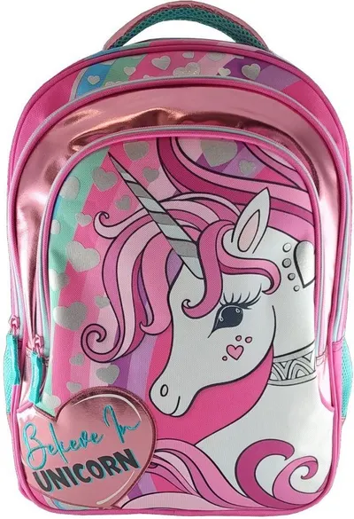 Ghiozdan școlar Graffiti Unicorn - Believe in Unicorn, 2 compartimente